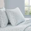 Martha Stewart – Twin Size Sheet Set, Crisp & Tailored Bedding with a Smooth Cotton Percale Feel, Deep Pocket, Bed Sheets with Matching Pillowcase & Fitted Sheet (Dotted Stripe Yellow)(Floral Blue)