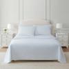 Martha Stewart – Twin Size Sheet Set, Crisp & Tailored Bedding with a Smooth Cotton Percale Feel, Deep Pocket, Bed Sheets with Matching Pillowcase & Fitted Sheet (Dotted Stripe Yellow)(Polka Dot Blue)