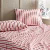 Martha Stewart – Twin Size Sheet Set, Crisp & Tailored Bedding with a Smooth Cotton Percale Feel, Deep Pocket, Bed Sheets with Matching Pillowcase & Fitted Sheet (Dotted Stripe Yellow)(Rose Ribbon Red)