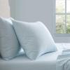 Martha Stewart – Twin Size Sheet Set, Crisp & Tailored Bedding with a Smooth Cotton Percale Feel, Deep Pocket, Bed Sheets with Matching Pillowcase & Fitted Sheet (Dotted Stripe Yellow)(Stripe Blue)