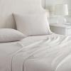 Martha Stewart – Twin Size Sheet Set, Crisp & Tailored Bedding with a Smooth Cotton Percale Feel, Deep Pocket, Bed Sheets with Matching Pillowcase & Fitted Sheet (Dotted Stripe Yellow)(Gingham Beige)