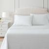 Martha Stewart – Twin Size Sheet Set, Crisp & Tailored Bedding with a Smooth Cotton Percale Feel, Deep Pocket, Bed Sheets with Matching Pillowcase & Fitted Sheet (Dotted Stripe Yellow)(Dottie Stripe Green)