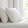Martha Stewart – Twin Size Sheet Set, Crisp & Tailored Bedding with a Smooth Cotton Percale Feel, Deep Pocket, Bed Sheets with Matching Pillowcase & Fitted Sheet (Dotted Stripe Yellow)(Francesca Stripe Beige)