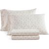 Martha Stewart – Twin Size Sheet Set, Crisp & Tailored Bedding with a Smooth Cotton Percale Feel, Deep Pocket, Bed Sheets with Matching Pillowcase & Fitted Sheet (Dotted Stripe Yellow)(Floral White)