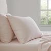 Martha Stewart – Twin Size Sheet Set, Crisp & Tailored Bedding with a Smooth Cotton Percale Feel, Deep Pocket, Bed Sheets with Matching Pillowcase & Fitted Sheet (Dotted Stripe Yellow)(Small Gingham Pink)