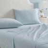 Martha Stewart – Twin Size Sheet Set, Crisp & Tailored Bedding with a Smooth Cotton Percale Feel, Deep Pocket, Bed Sheets with Matching Pillowcase & Fitted Sheet (Dotted Stripe Yellow)(Stripe Blue)