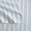 Martha Stewart – Twin Size Sheet Set, Crisp & Tailored Bedding with a Smooth Cotton Percale Feel, Deep Pocket, Bed Sheets with Matching Pillowcase & Fitted Sheet (Dotted Stripe Yellow)(Francesca Stripe Blue)