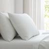 Martha Stewart – Twin Size Sheet Set, Crisp & Tailored Bedding with a Smooth Cotton Percale Feel, Deep Pocket, Bed Sheets with Matching Pillowcase & Fitted Sheet (Dotted Stripe Yellow)(Ticking Stripe Green)