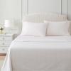 Martha Stewart – Twin Size Sheet Set, Crisp & Tailored Bedding with a Smooth Cotton Percale Feel, Deep Pocket, Bed Sheets with Matching Pillowcase & Fitted Sheet (Dotted Stripe Yellow)(Ticking Stripe Pink)