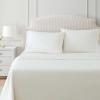 Martha Stewart – Twin Size Sheet Set, Crisp & Tailored Bedding with a Smooth Cotton Percale Feel, Deep Pocket, Bed Sheets with Matching Pillowcase & Fitted Sheet (Dotted Stripe Yellow)(Dottie Stripe Yellow)