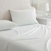 Martha Stewart – Twin Size Sheet Set, Crisp & Tailored Bedding with a Smooth Cotton Percale Feel, Deep Pocket, Bed Sheets with Matching Pillowcase & Fitted Sheet (Dotted Stripe Yellow)(Ticking Stripe Green)