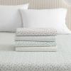 Martha Stewart – Twin Size Sheet Set, Crisp & Tailored Bedding with a Smooth Cotton Percale Feel, Deep Pocket, Bed Sheets with Matching Pillowcase & Fitted Sheet (Dotted Stripe Yellow)(Dottie Stripe Green)