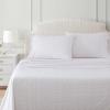 Martha Stewart – Twin Size Sheet Set, Crisp & Tailored Bedding with a Smooth Cotton Percale Feel, Deep Pocket, Bed Sheets with Matching Pillowcase & Fitted Sheet (Dotted Stripe Yellow)(Floral Stripe Pink)