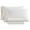 Martha Stewart – Twin Size Sheet Set, Crisp & Tailored Bedding with a Smooth Cotton Percale Feel, Deep Pocket, Bed Sheets with Matching Pillowcase & Fitted Sheet (Dotted Stripe Yellow)(Stripe White)