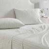 Martha Stewart – Twin Size Sheet Set, Crisp & Tailored Bedding with a Smooth Cotton Percale Feel, Deep Pocket, Bed Sheets with Matching Pillowcase & Fitted Sheet (Dotted Stripe Yellow)(Ditsy Vine Green)