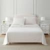Martha Stewart – Twin Size Sheet Set, Crisp & Tailored Bedding with a Smooth Cotton Percale Feel, Deep Pocket, Bed Sheets with Matching Pillowcase & Fitted Sheet (Dotted Stripe Yellow)(Gingham Beige)