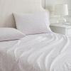Martha Stewart – Twin Size Sheet Set, Crisp & Tailored Bedding with a Smooth Cotton Percale Feel, Deep Pocket, Bed Sheets with Matching Pillowcase & Fitted Sheet (Dotted Stripe Yellow)(Floral Stripe Pink)