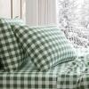 Martha Stewart – Twin Size Sheet Set, Crisp & Tailored Bedding with a Smooth Cotton Percale Feel, Deep Pocket, Bed Sheets with Matching Pillowcase & Fitted Sheet (Dotted Stripe Yellow)(Madison Gingham Green)