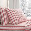 Martha Stewart – Twin Size Sheet Set, Crisp & Tailored Bedding with a Smooth Cotton Percale Feel, Deep Pocket, Bed Sheets with Matching Pillowcase & Fitted Sheet (Dotted Stripe Yellow)(Rose Ribbon Red)