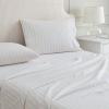 Martha Stewart – Twin Size Sheet Set, Crisp & Tailored Bedding with a Smooth Cotton Percale Feel, Deep Pocket, Bed Sheets with Matching Pillowcase & Fitted Sheet (Dotted Stripe Yellow)(Leaf Stripe Pink)