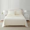 Martha Stewart – Twin Size Sheet Set, Crisp & Tailored Bedding with a Smooth Cotton Percale Feel, Deep Pocket, Bed Sheets with Matching Pillowcase & Fitted Sheet (Dotted Stripe Yellow)(Stripe Yellow)