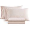 Martha Stewart – Twin Size Sheet Set, Crisp & Tailored Bedding with a Smooth Cotton Percale Feel, Deep Pocket, Bed Sheets with Matching Pillowcase & Fitted Sheet (Dotted Stripe Yellow)(Small Gingham Pink)