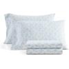 Martha Stewart – Twin Size Sheet Set, Crisp & Tailored Bedding with a Smooth Cotton Percale Feel, Deep Pocket, Bed Sheets with Matching Pillowcase & Fitted Sheet (Dotted Stripe Yellow)(Floral Blue)