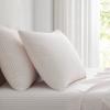 Martha Stewart – Twin Size Sheet Set, Crisp & Tailored Bedding with a Smooth Cotton Percale Feel, Deep Pocket, Bed Sheets with Matching Pillowcase & Fitted Sheet (Dotted Stripe Yellow)(Ticking Stripe Pink)