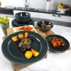 Martha Stewart Portillo 12 Piece Reactive Stoneware Dinnerware Set – Blue