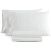 Martha Stewart – Twin Size Sheet Set, Crisp & Tailored Bedding with a Smooth Cotton Percale Feel, Deep Pocket, Bed Sheets with Matching Pillowcase & Fitted Sheet (Dotted Stripe Yellow)(Ticking Stripe Green)