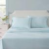 Martha Stewart – Twin Size Sheet Set, Crisp & Tailored Bedding with a Smooth Cotton Percale Feel, Deep Pocket, Bed Sheets with Matching Pillowcase & Fitted Sheet (Dotted Stripe Yellow)(Small Gingham Blue)