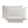 Martha Stewart – Twin Size Sheet Set, Crisp & Tailored Bedding with a Smooth Cotton Percale Feel, Deep Pocket, Bed Sheets with Matching Pillowcase & Fitted Sheet (Dotted Stripe Yellow)(Gingham Beige)