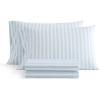 Martha Stewart – Twin Size Sheet Set, Crisp & Tailored Bedding with a Smooth Cotton Percale Feel, Deep Pocket, Bed Sheets with Matching Pillowcase & Fitted Sheet (Dotted Stripe Yellow)(Leaf Stripe Blue)