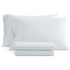 Martha Stewart – Twin Size Sheet Set, Crisp & Tailored Bedding with a Smooth Cotton Percale Feel, Deep Pocket, Bed Sheets with Matching Pillowcase & Fitted Sheet (Dotted Stripe Yellow)(Floral Stripe Blue)