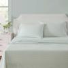 Martha Stewart – Twin Size Sheet Set, Crisp & Tailored Bedding with a Smooth Cotton Percale Feel, Deep Pocket, Bed Sheets with Matching Pillowcase & Fitted Sheet (Dotted Stripe Yellow)(Leaves Green)