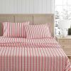Martha Stewart – Twin Size Sheet Set, Crisp & Tailored Bedding with a Smooth Cotton Percale Feel, Deep Pocket, Bed Sheets with Matching Pillowcase & Fitted Sheet (Dotted Stripe Yellow)(Rose Ribbon Red)