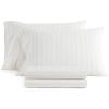 Martha Stewart – Twin Size Sheet Set, Crisp & Tailored Bedding with a Smooth Cotton Percale Feel, Deep Pocket, Bed Sheets with Matching Pillowcase & Fitted Sheet (Dotted Stripe Yellow)(Francesca Stripe Beige)