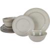 Martha Stewart Portillo 12 Piece Reactive Stoneware Dinnerware Set – Sharkey Gray