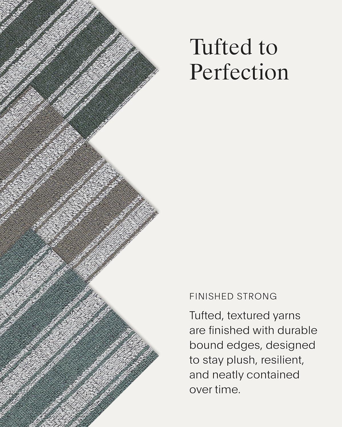 image:imageChilewich Martha by Martha Stewart Boardwalk Stripe Shag Mat Premium IndoorOutdoor Runner Rug for Entryway Kitchen Dining Room Bathroom Patio Waterproof Backing Walnut 2x 6Fern