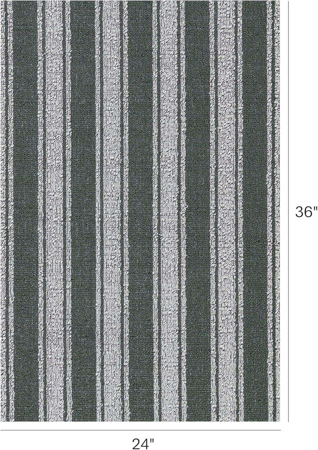 image:imageChilewich Martha by Martha Stewart Boardwalk Stripe Shag Mat Premium IndoorOutdoor Runner Rug for Entryway Kitchen Dining Room Bathroom Patio Waterproof Backing Walnut 2x 6Fern