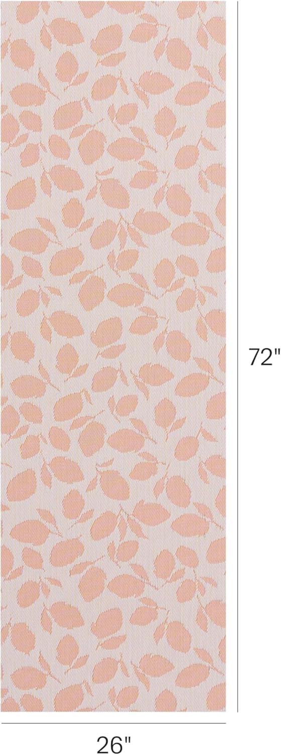 image:imageChilewich Martha by Martha Stewart Lemon Leaves Rug Premium IndoorOutdoor Rectangle Rug for Entryway Kitchen Dining Room Patio NonSlip Backing Marigold 111 x 3Marigold