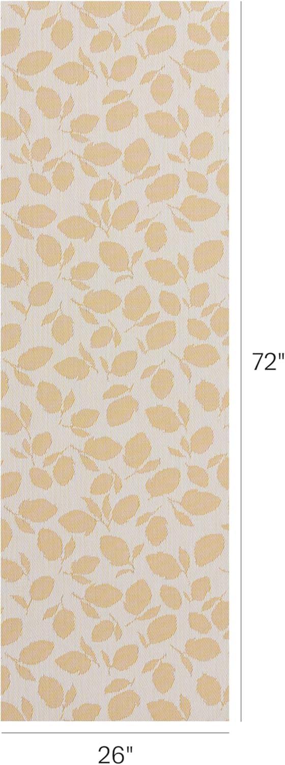 image:imageChilewich Martha by Martha Stewart Lemon Leaves Rug Premium IndoorOutdoor Rectangle Rug for Entryway Kitchen Dining Room Patio NonSlip Backing Marigold 111 x 3Goldenrod