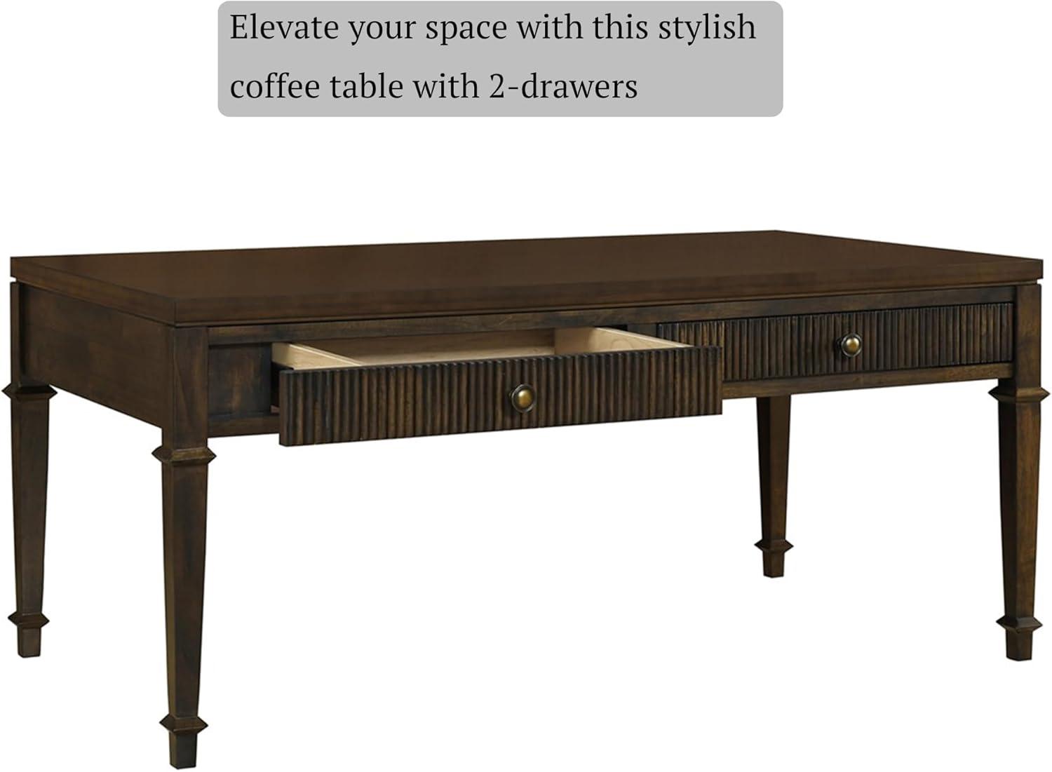 image:imageMartha Stewart Kena Hall Console Entryway with Storage Fluted Drawers Solid Wood Legs Cottage Inspired Sofa Table Antique Brass Knobs Coastal Living Room Furniture 475 Wide Brown44