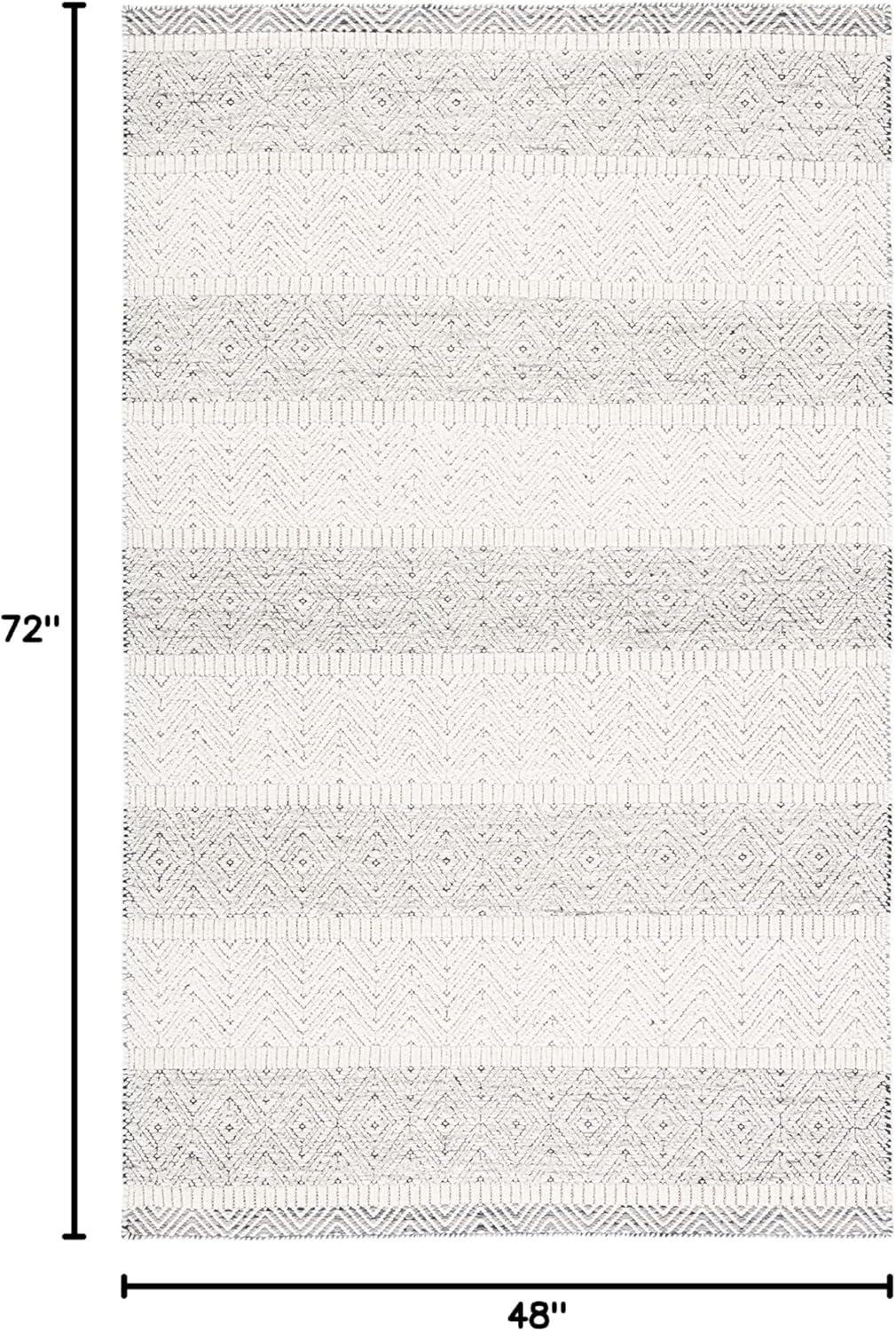 image:imageMartha Stewart x SAFAVIEH Area Rug Collection 8 x 10 Ivory amp Grey Handmade Wool Ideal for Living Room Bedroom Office Dining Space MSR9606AIvoryGrey