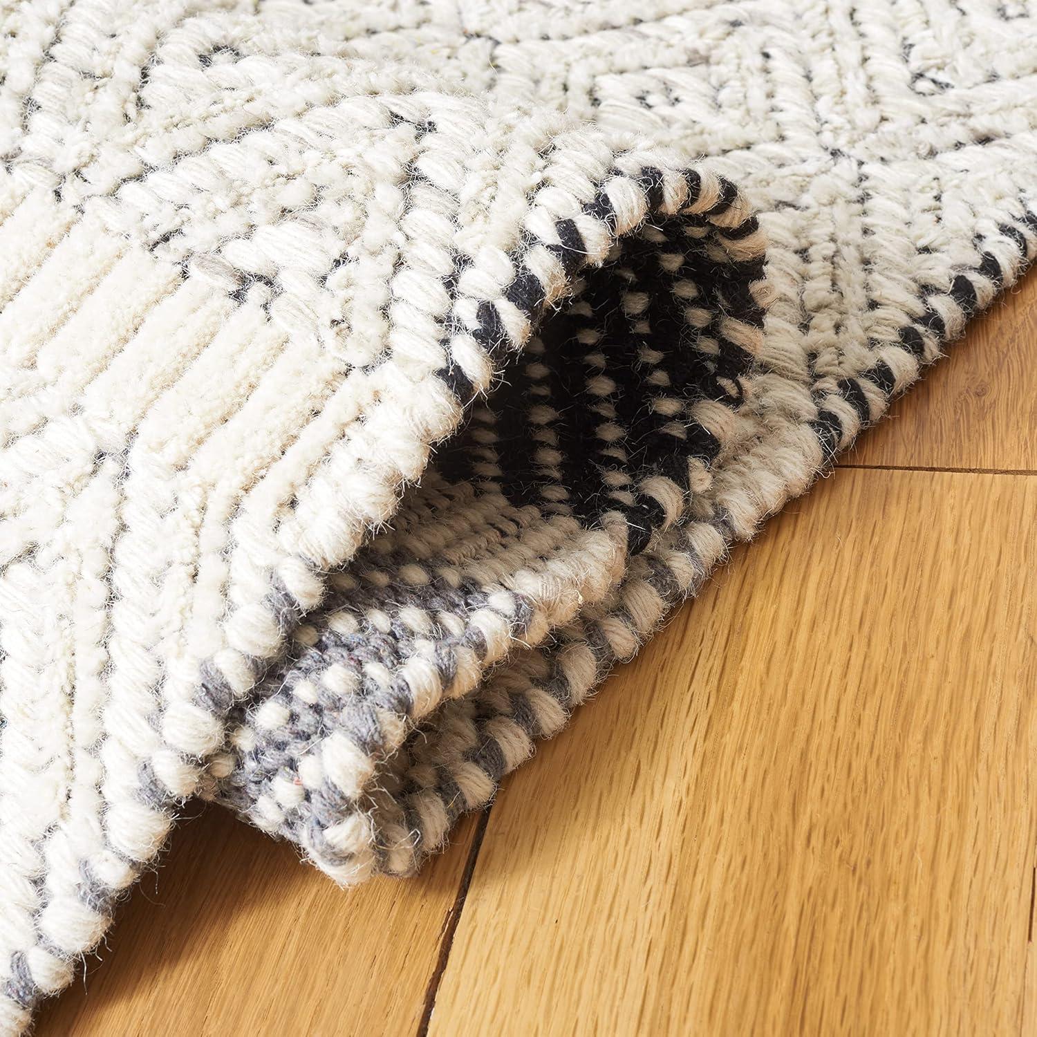 image:imageMartha Stewart x SAFAVIEH Area Rug Collection 8 x 10 Ivory amp Grey Handmade Wool Ideal for Living Room Bedroom Office Dining Space MSR9606AIvoryGrey