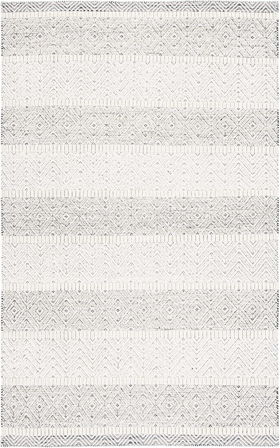 image:imageMartha Stewart x SAFAVIEH Area Rug Collection 8 x 10 Ivory amp Grey Handmade Wool Ideal for Living Room Bedroom Office Dining Space MSR9606AIvoryGrey