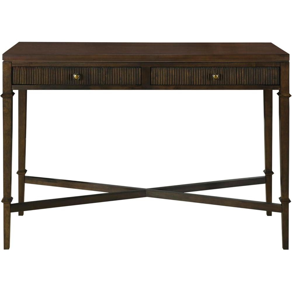 image:imageMartha Stewart Kena Hall Console Entryway with Storage Fluted Drawers Solid Wood Legs Cottage Inspired Sofa Table Antique Brass Knobs Coastal Living Room Furniture 475 Wide Brown475