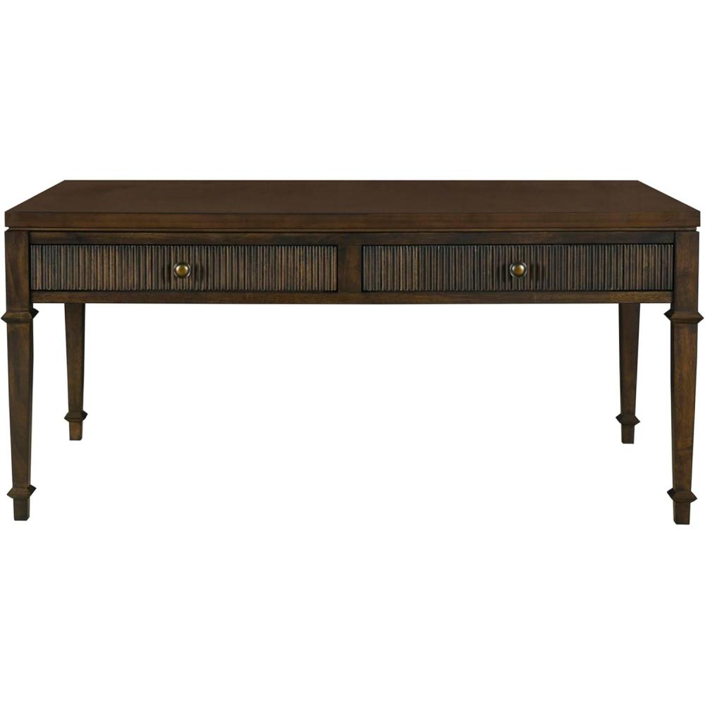 image:imageMartha Stewart Kena Hall Console Entryway with Storage Fluted Drawers Solid Wood Legs Cottage Inspired Sofa Table Antique Brass Knobs Coastal Living Room Furniture 475 Wide Brown44