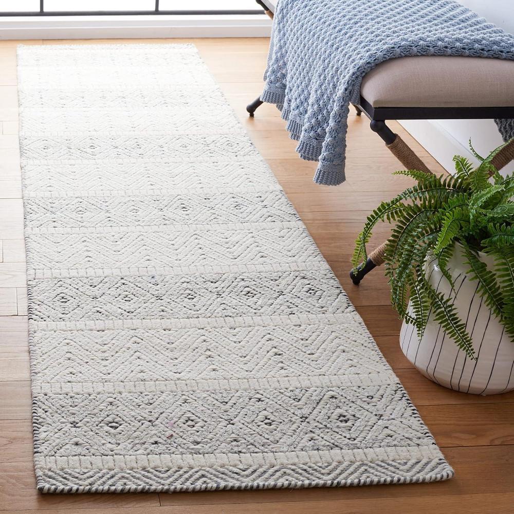 image:imageMartha Stewart x SAFAVIEH Area Rug Collection 8 x 10 Ivory amp Grey Handmade Wool Ideal for Living Room Bedroom Office Dining Space MSR9606AIvoryGrey