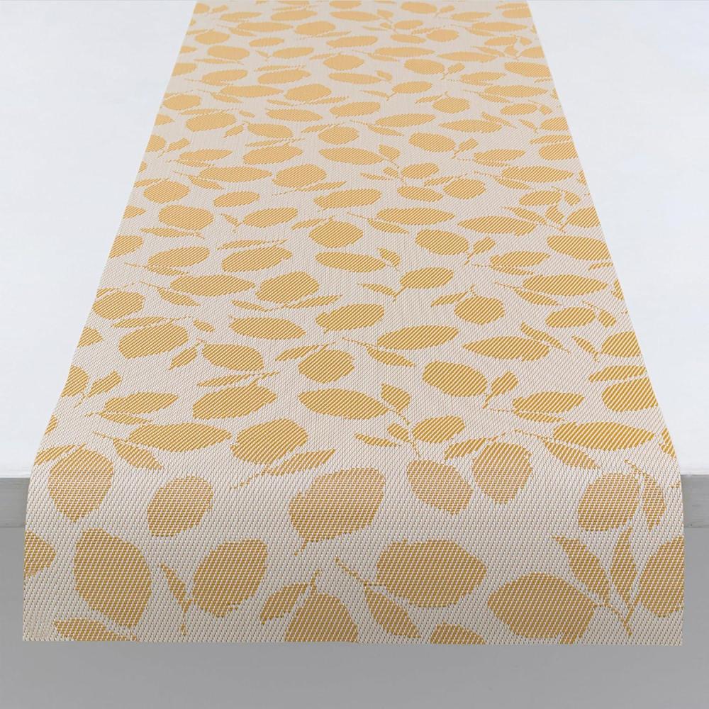 image:imageMartha by Martha Stewart  Chilewich Lemon Leaves Woven Table Runner  Reusable StainResistant IndoorOutdoor Dining Table Decorations  14 x 72  Robins EggGoldenrod